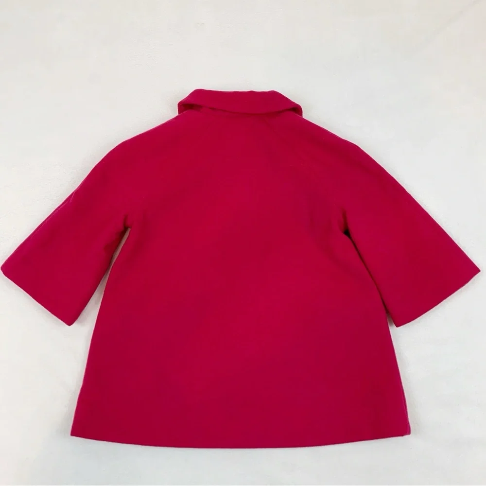 Crazy 8 girl's M(7/8) 3/4 sleeve button front pea‎ coat in hot pink